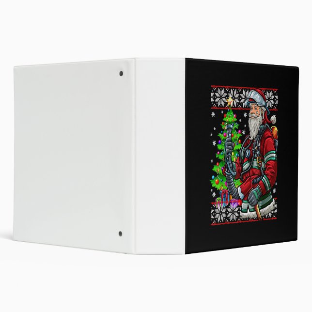 Firefighter Santa Claus Fireman Costume Ugly Binder (Background)