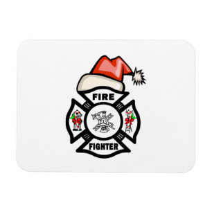 Firefighter Santa Claus Magnet