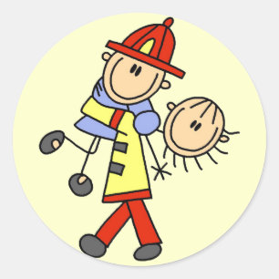 Firefighter Saving Lives T-shirts and Gifts Classic Round Sticker