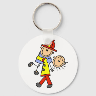 Firefighter Saving Lives T-shirts and Gifts Keychain