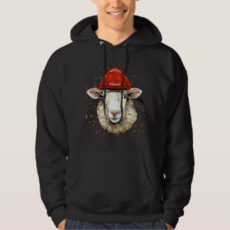 Firefighter Sheep Lamb Fire Department Fireman Far Hoodie