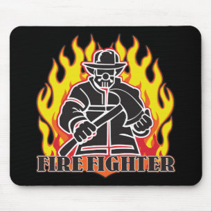 Firefighter Silhouette Mouse Pad