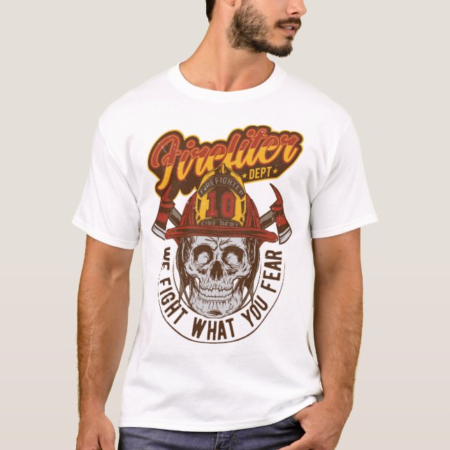 Firefighter skull 3 T-Shirt (Front)