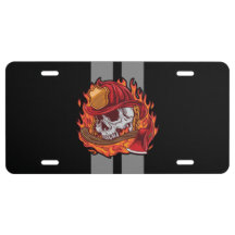 Firefighter Skull Grey Race Stripes