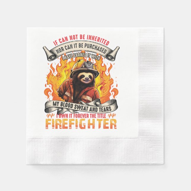 Firefighter Sloth Napkin (Front)