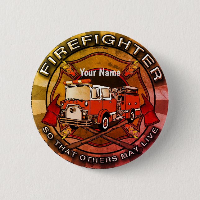 Firefighter So Others May Live  2 Inch Round Button (Front)