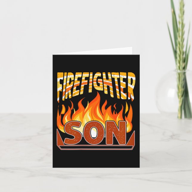 Firefighter Son Fireman Gift Proud Firefighter Quo Card (Front)