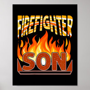 Firefighter Son Fireman Gift Proud Firefighter Quo Poster
