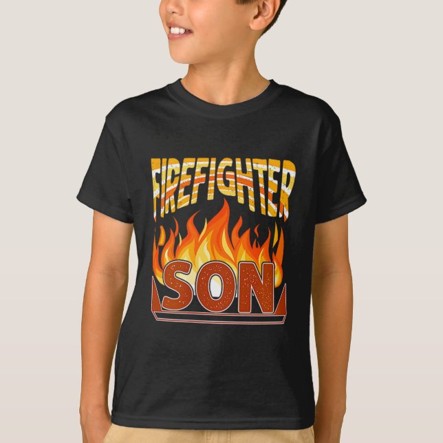 Firefighter Son Fireman Gift Proud Firefighter Quo T-Shirt (Front)