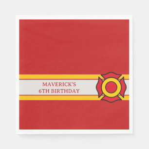Firefighter Sound The Alarm Birthday Napkin