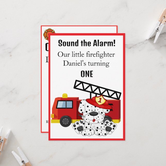 Firefighter Sound the Alarm Invitation (Front/Back In Situ)