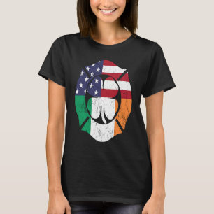 Firefighter St Patricks Day Irish American Flag Sh T-Shirt