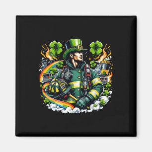 Firefighter St Patricks Day Men Fireman Fire Depar Magnet