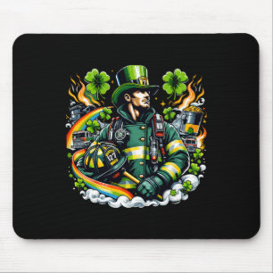 Firefighter St Patricks Day Men Fireman Fire Depar Mouse Pad