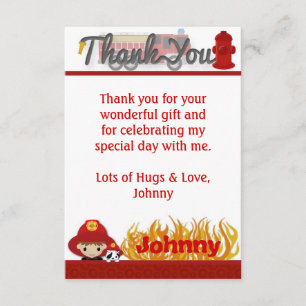 FIREFIGHTER Thank You 3.5"x5" (FLAT style) FF01A