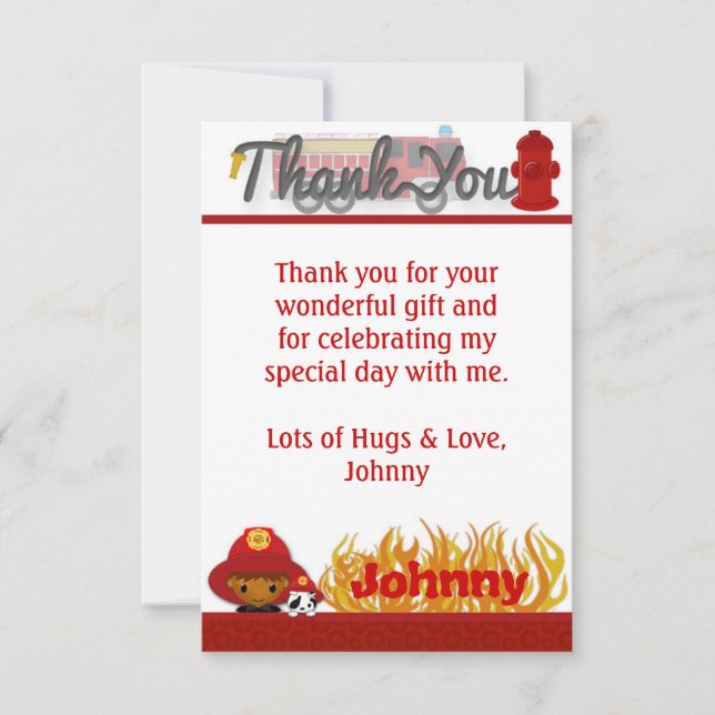 FIREFIGHTER Thank You 3.5"x5" (FLAT style) FF03A (Front)