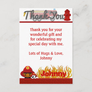 FIREFIGHTER Thank You 3.5"x5" (FLAT style) FF03B Card