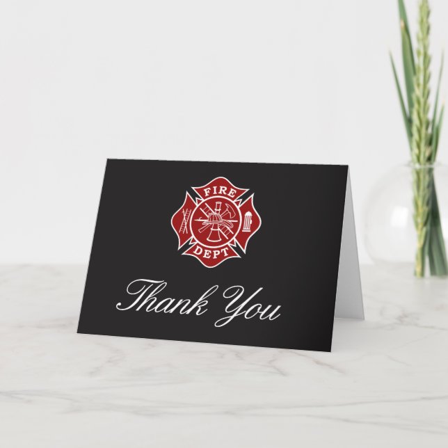 Firefighter Thank You Greeting Card (Front)