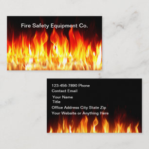 Firefighter Theme Fire Safety Equipment  Business Card