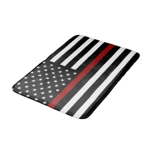 Firefighter Thin Red Line Bath Mat