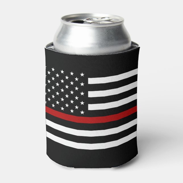 Firefighter Thin Red Line Bottle Cooler (Can Front)