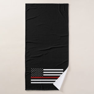 Firefighter Thin Red Line Cross Bath Towel