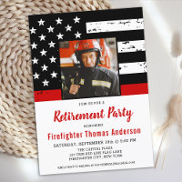 Firefighter Thin Red Line Custom Photo Retirement