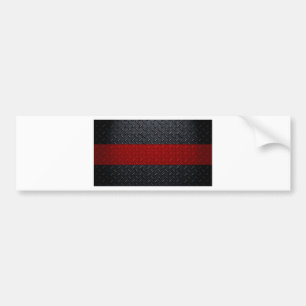Firefighter Thin Red Line Diamond Plate Bumper Sticker