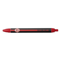 Firefighter Thin Red Line Ending with Name or Text
