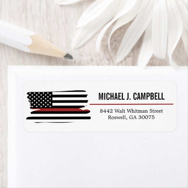 Firefighter Thin Red Line Fire Rescue America Flag (Insitu)