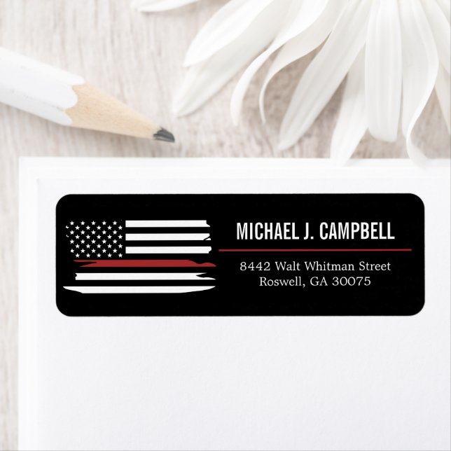 Firefighter Thin Red Line Fire Rescue America Flag (Insitu)