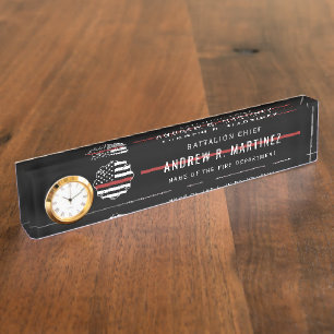 Firefighter Thin Red Line Fire Rescue Department Nameplate