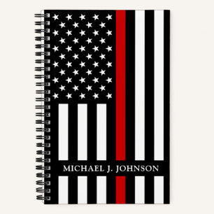 Firefighter Thin Red Line Fireman Flag  Notebook