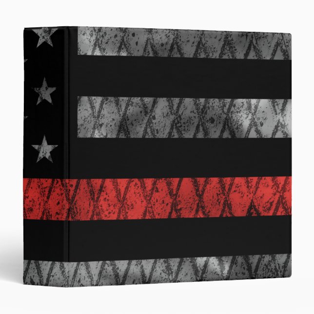 Firefighter Thin Red Line Flag Binder (Front/Spine)