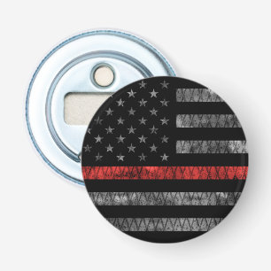 Firefighter Thin Red Line Flag Bottle Opener