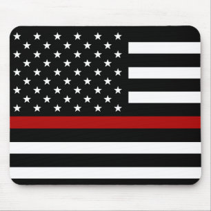 Firefighter Thin Red Line Flag Mouse Pad