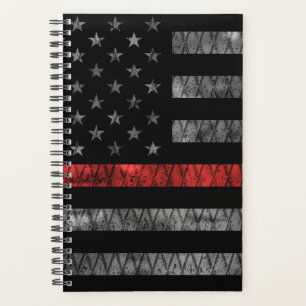 Firefighter Thin Red Line Flag Planner