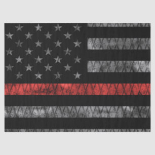 Firefighter Thin Red Line Flag Tissue Paper