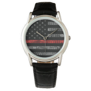 Firefighter Thin Red Line Flag Watch