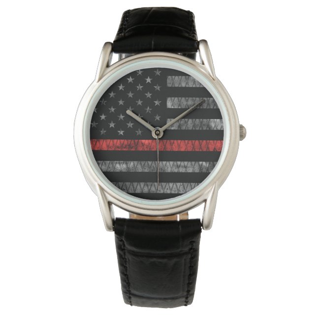 Firefighter Thin Red Line Flag Watch (Front)