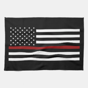 Firefighter Thin Red Line Kitchen Towel 16" x 24"
