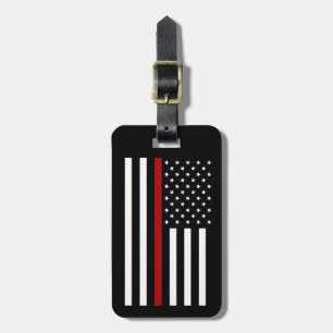 Firefighter Thin Red Line Luggage Tag