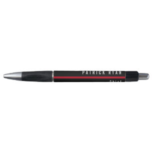 Firefighter Thin Red Line Monogrammed Pen