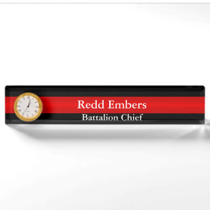 Firefighter Thin Red Line Nameplate