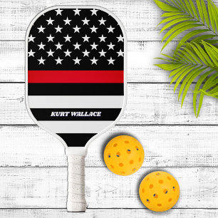 Firefighter Thin Red Line Personalized Pickleball Paddle