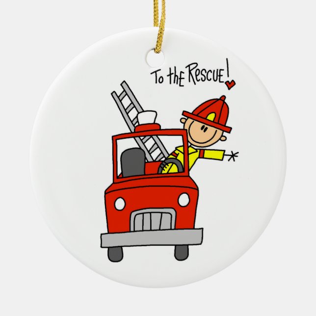 Firefighter to the Rescue T-shirts and Gifts Ceramic Ornament (Front)