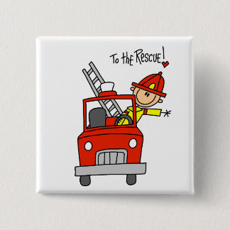Firefighter To the Rescue Tshirts and Gifts 2 Inch Square Button