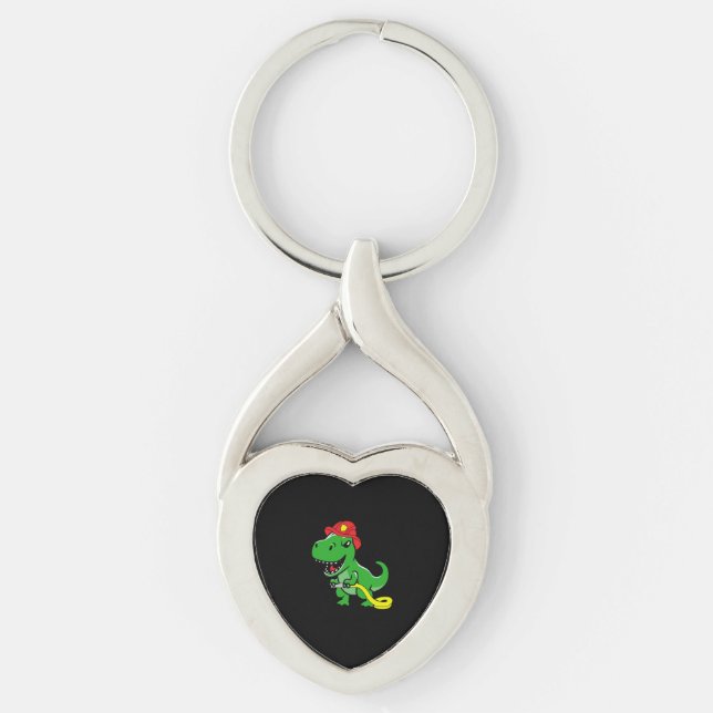 Firefighter Trex Dinosaur Kids Fireman.Png Keychain (Front)