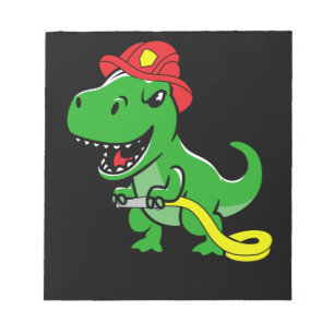 Firefighter Trex Dinosaur Kids Fireman.Png Notepad