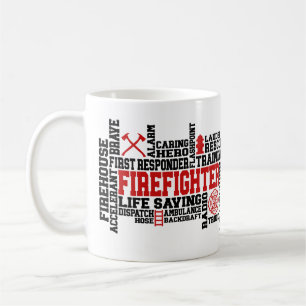 Firefighter Tribute With American Flag  Coffee Mug